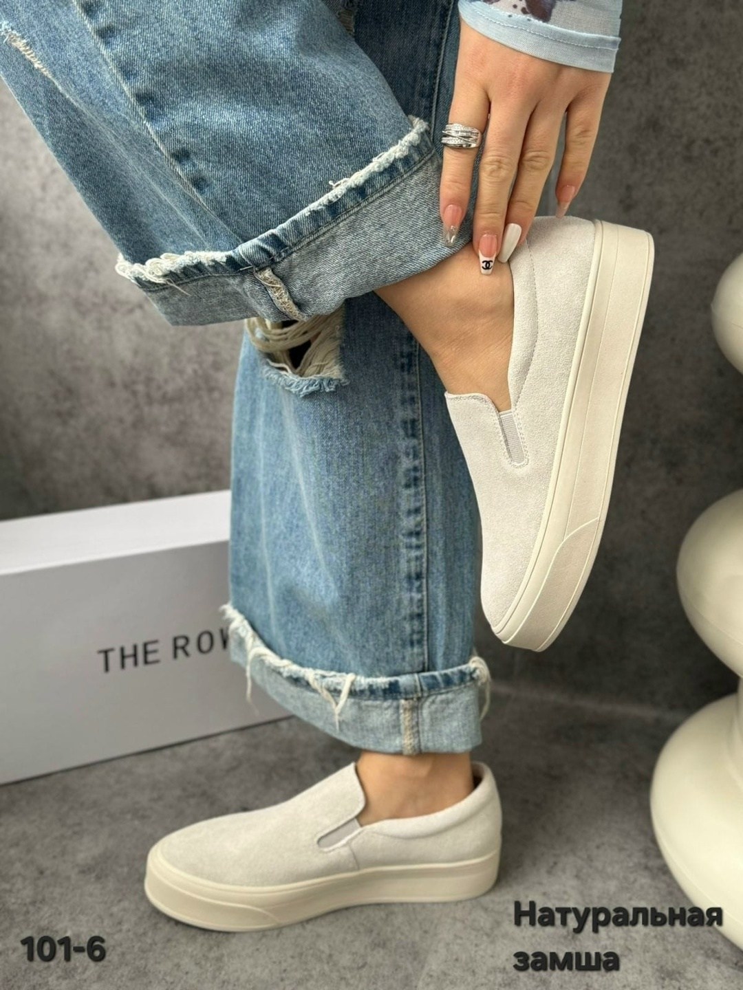 слипоны из натуральной замши the row,,слипоны женские,слипоны из натуральной замши,слипоны