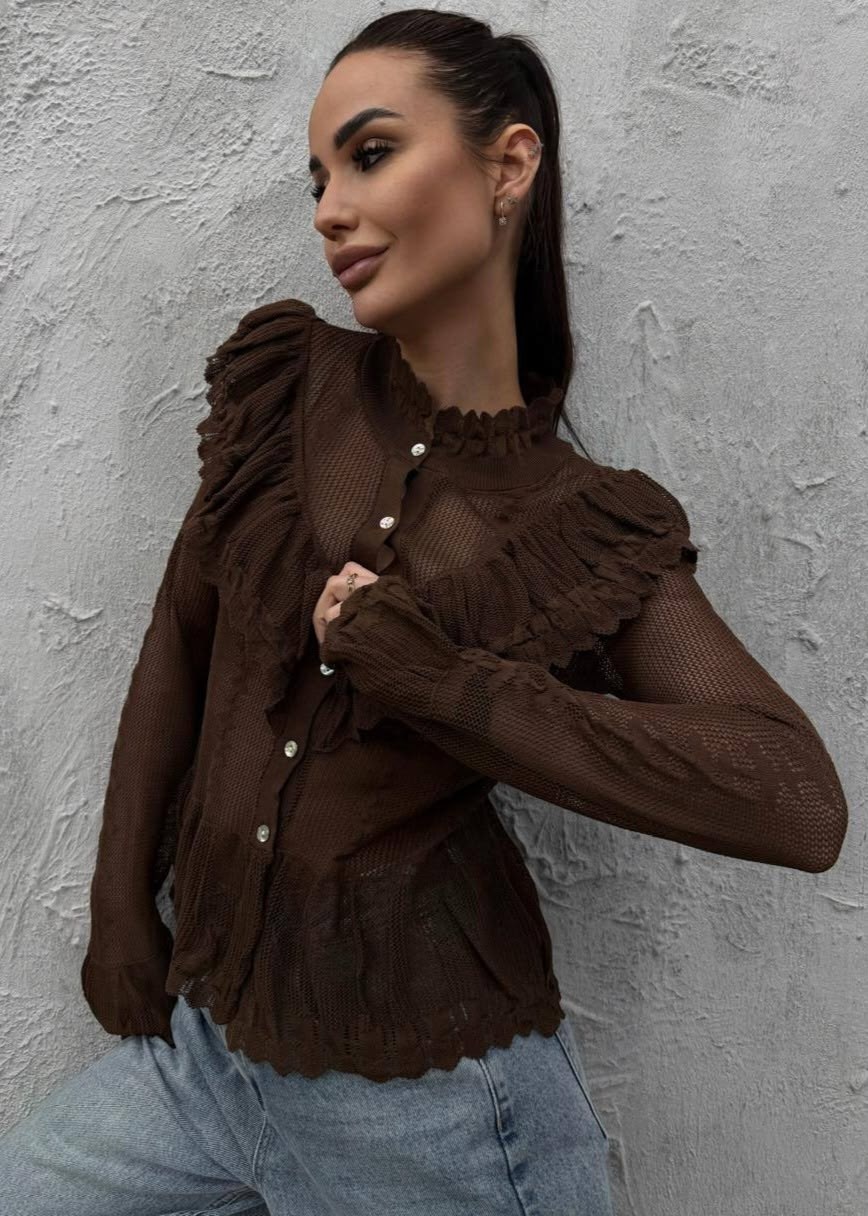 блузка с рюшами,прозрачная блузка,блузка женская,блуза,черная рубашка с рюшами блузки