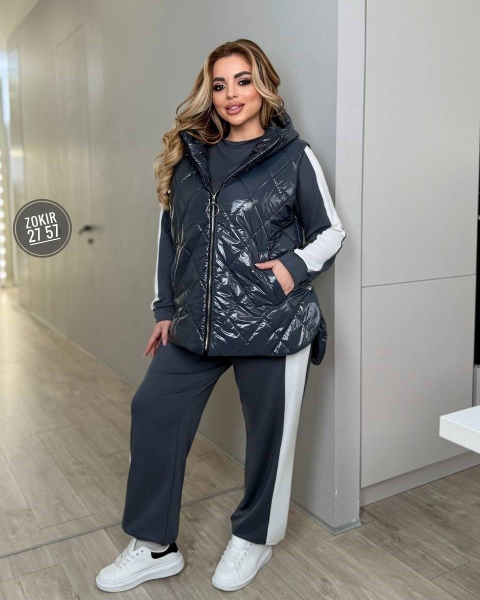 жилет на синтепоне,костюм женский тройка,костюм двойка женский,костюм теплый,демисезонная жилетка