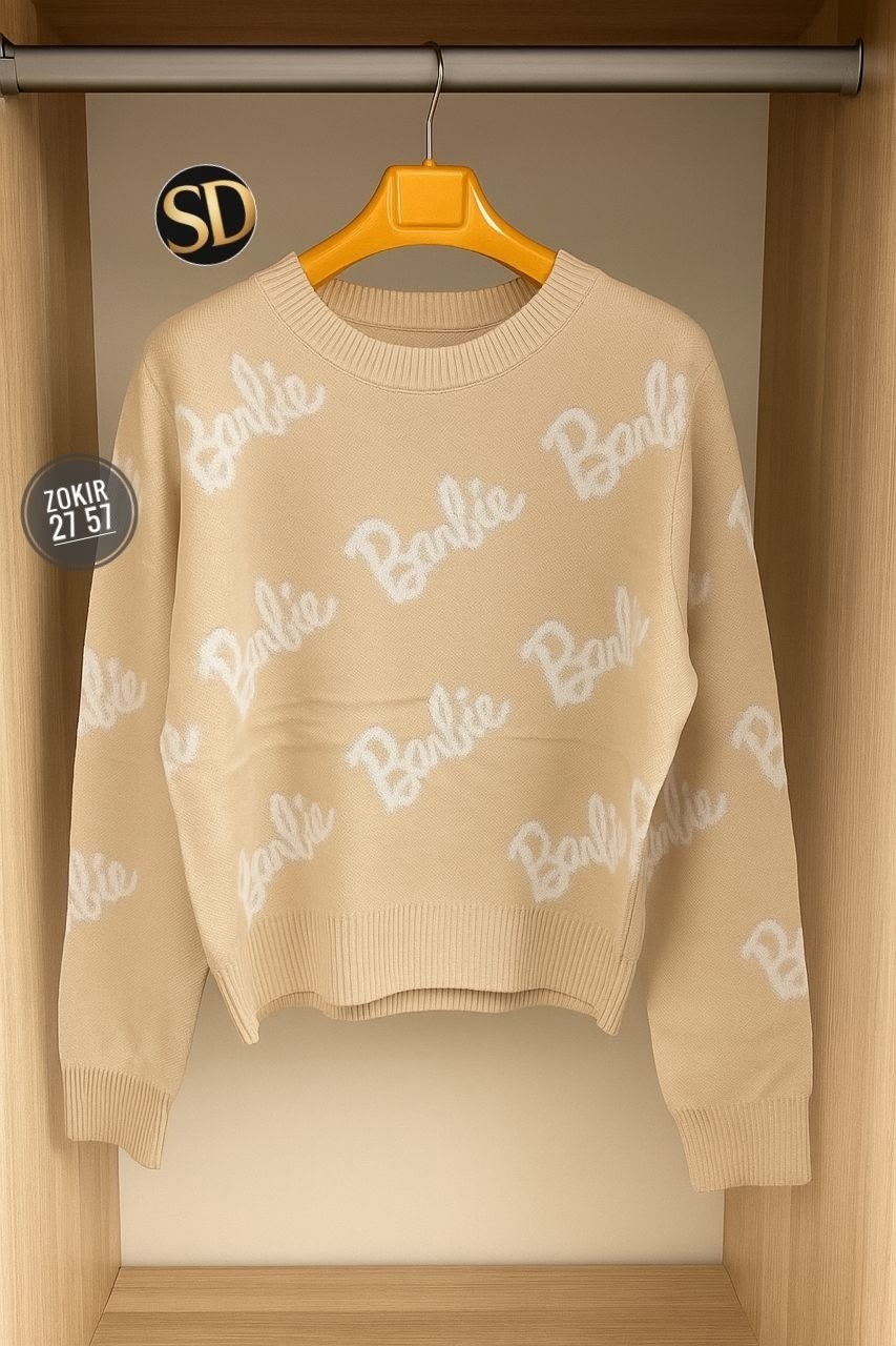 свитер оверсайз вязаный barbie,свитер оверсайз с надписью barbie,свитер женский,свитер,свитер оверсайз барби kasish