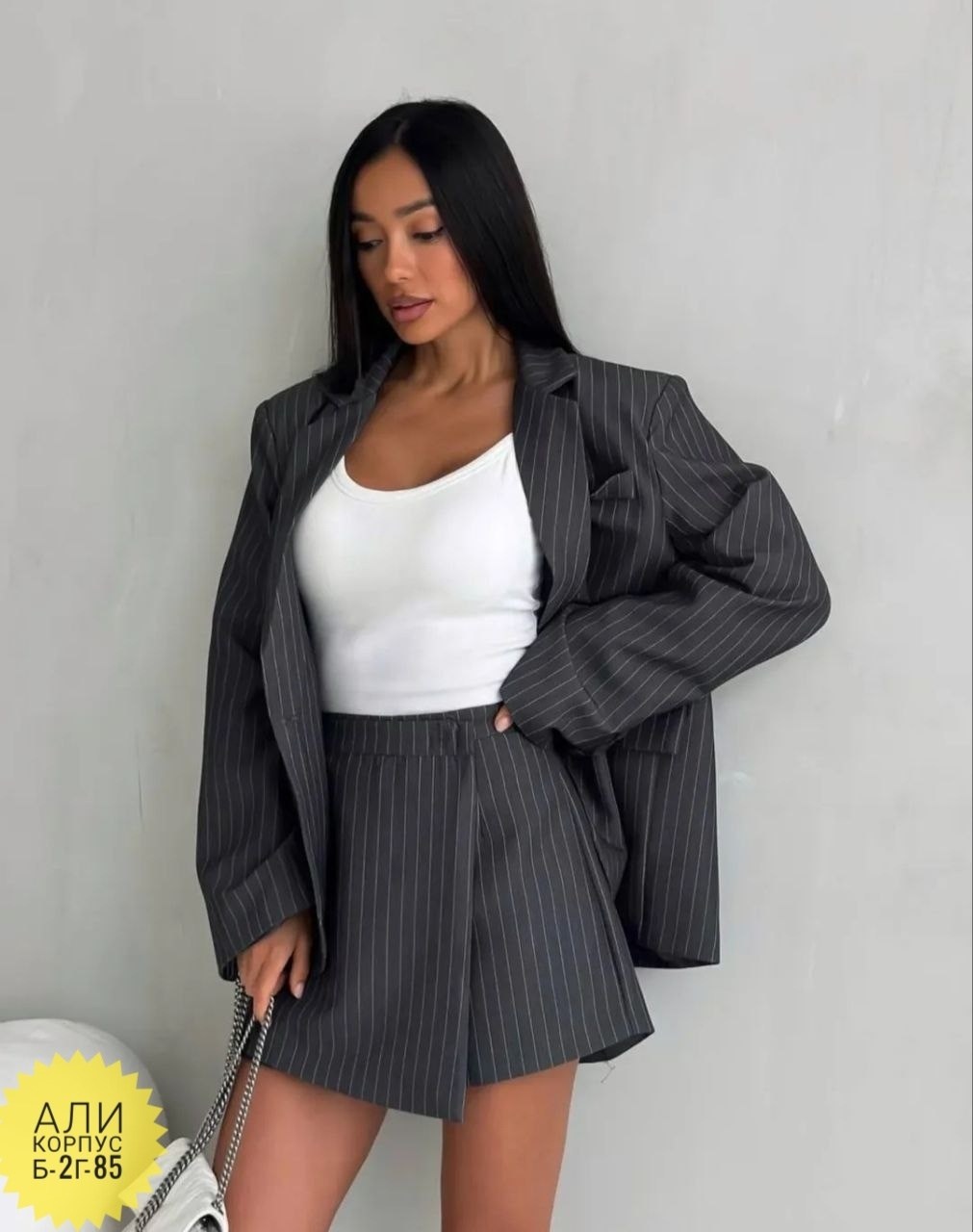 брючный костюм,классический брючный костюм из костюмной ткани в полоску jurimex 3150,костюм пиджак,пиджак женский костюмный серый в полоску,костюм