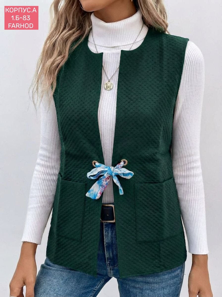 жилет женский,жилетка женская,жилет женская вязаная,зеленый жилет,теплый жилет