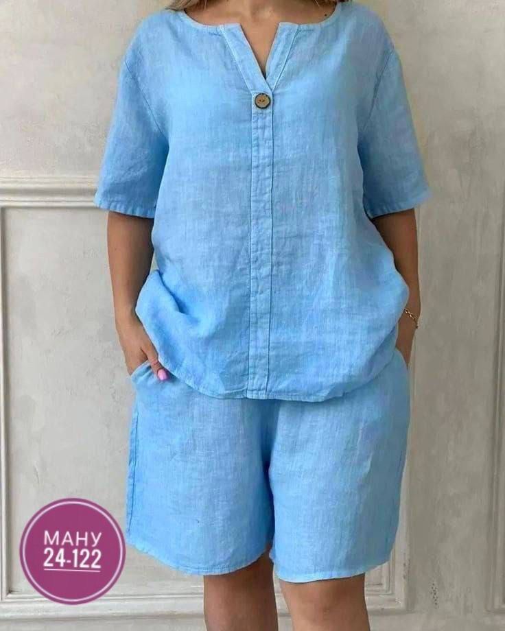 льняной костюм с шортами,костюм женский,летние костюмы женские,костюм двойка женская,летний костюм с шортами льняной