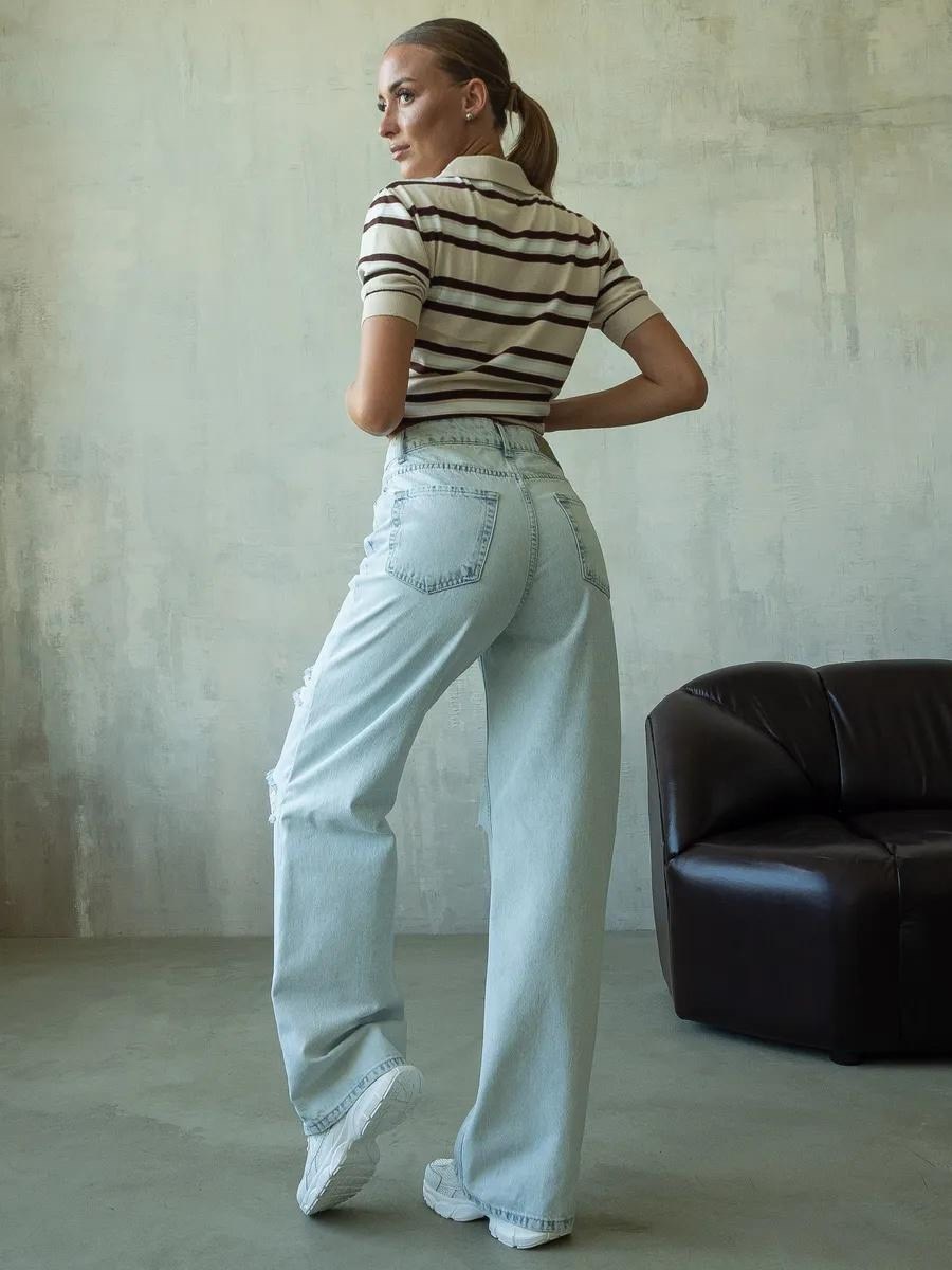 джинсы женские,широкие джинсы,джинсы широкие рваные,одежда джинсы,модные свитера