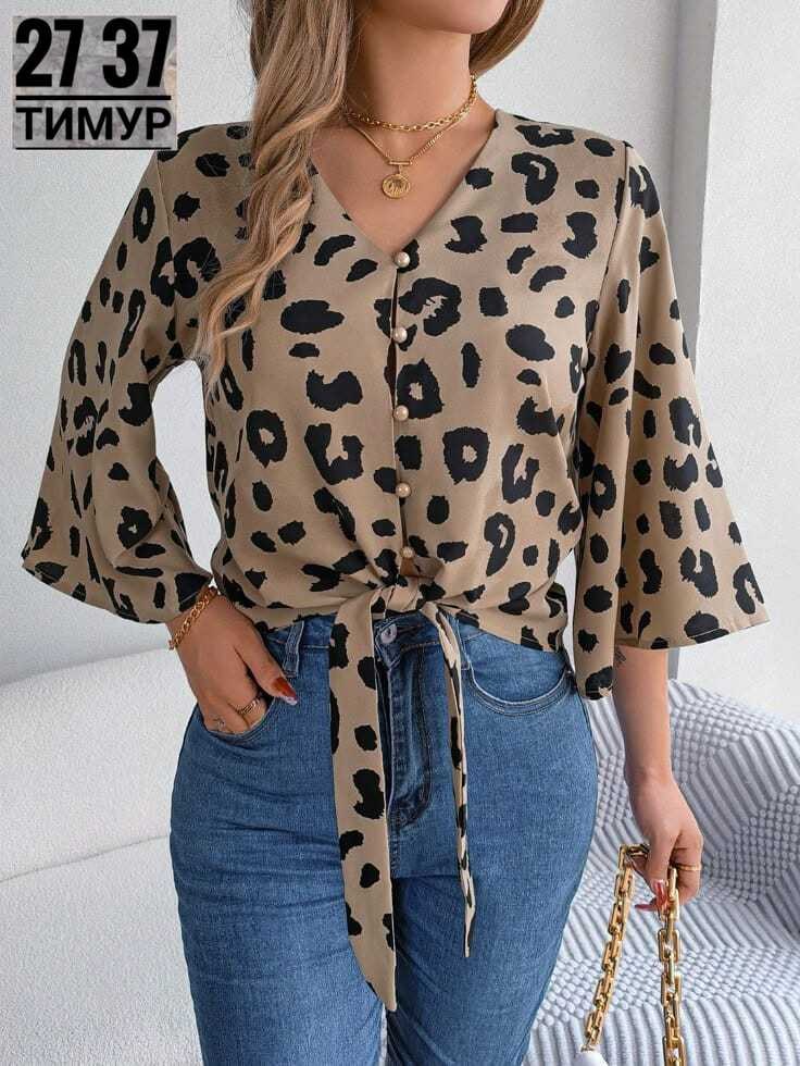 женская шифоновая рубашка с леопардовым принтом,блузка стильная модная,рубашка с леопардовым принтом,блузка с леопардовым принтом,стильная блузка