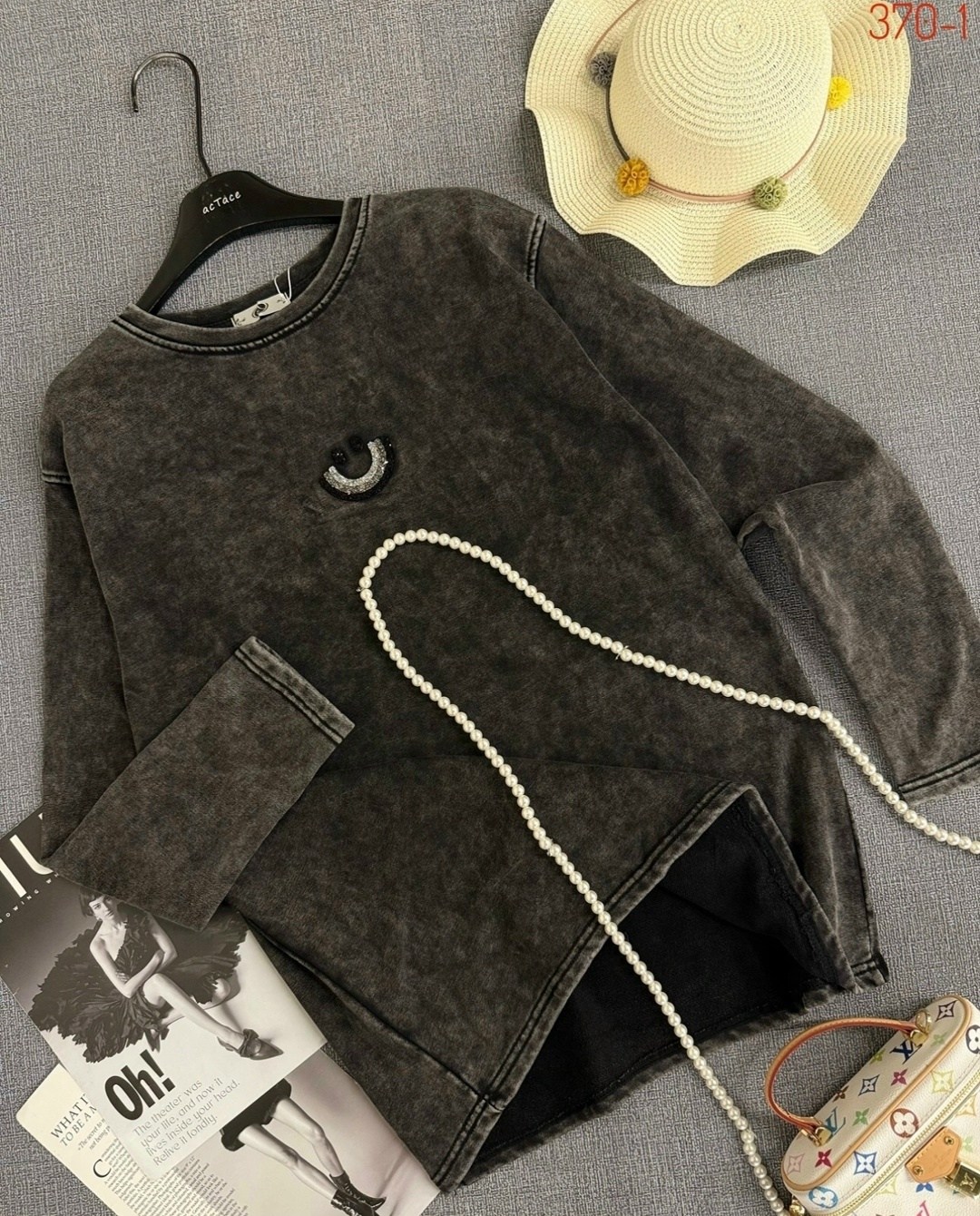 футболка с эффектом tie-dye (под варёнку) с камешками,свитшот женский,свитшот оверсайз,свитшот мужской,свитшот