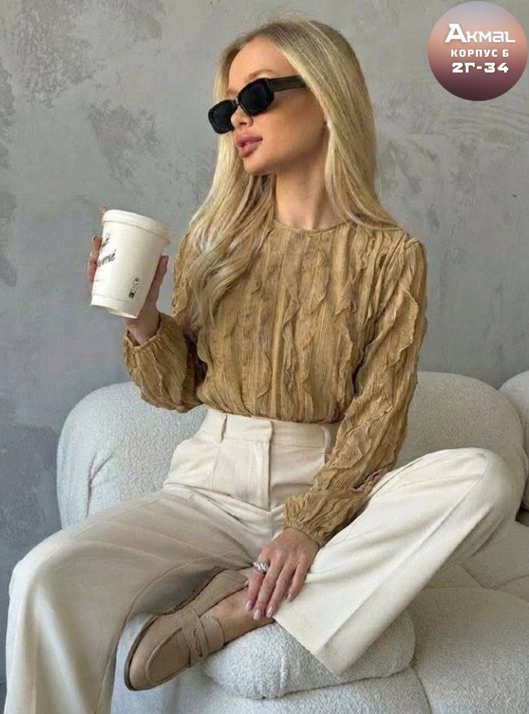 блузка нарядная с воланами и рюшами come alone 304052378,блузка с оборками,женская блузка,блузка нарядная с воланами и рюшами mara'zme,блузка нарядная с воланами и рюшами