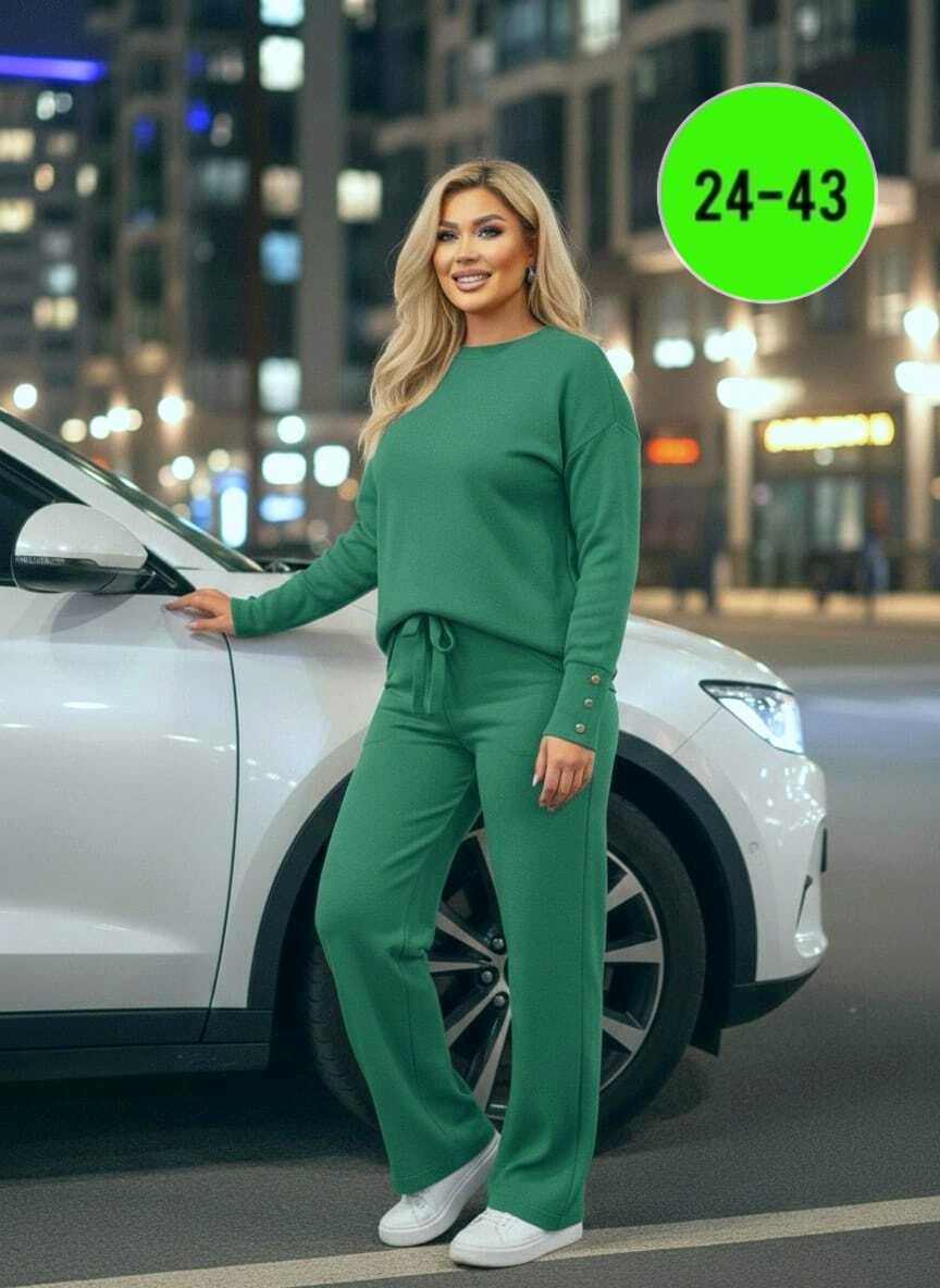 трикотажный костюм,костюм женский: свитер и штаны (one size 42-48) арт. 1385035,костюм с брюками,женские костюмы,костюм женский вязаный