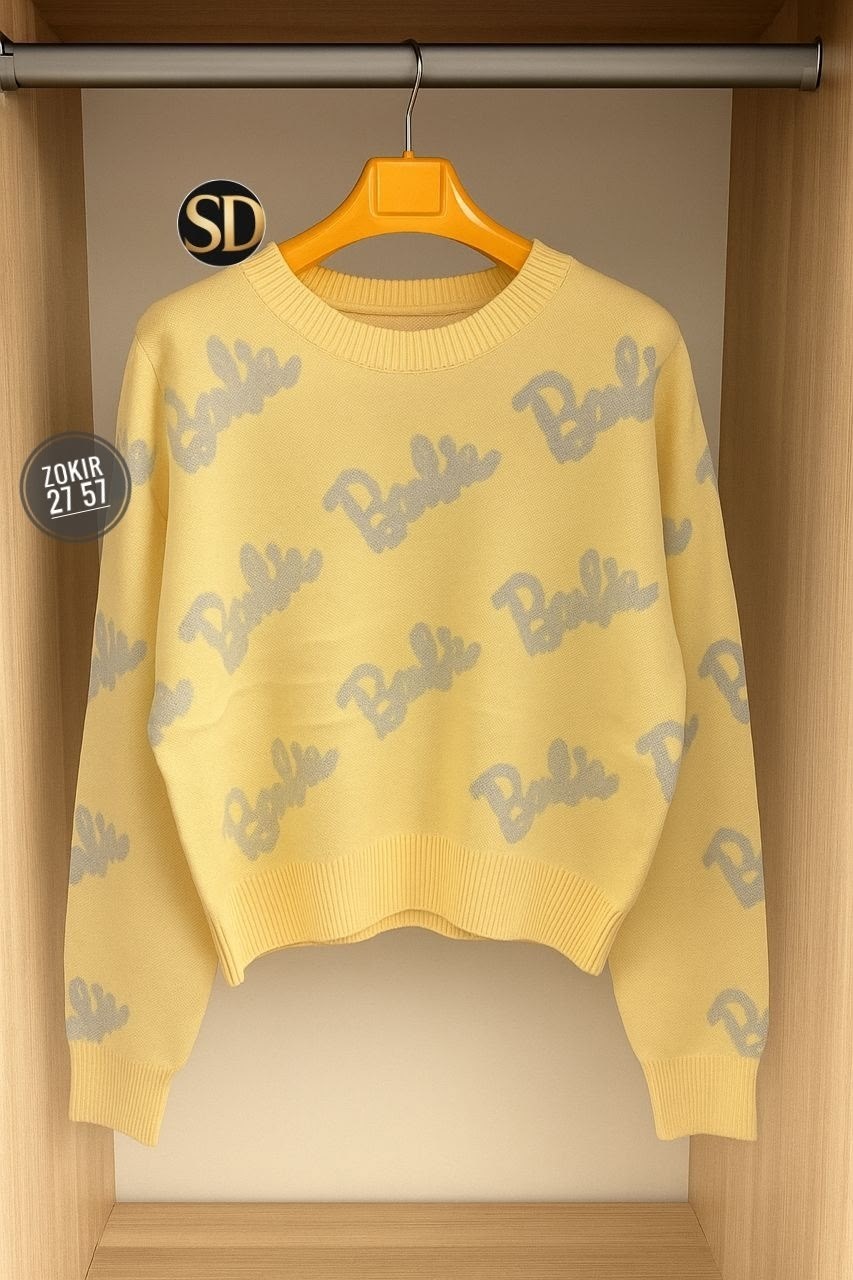 свитер оверсайз вязаный barbie,свитер оверсайз с надписью barbie,свитер женский,свитер,свитер оверсайз барби kasish