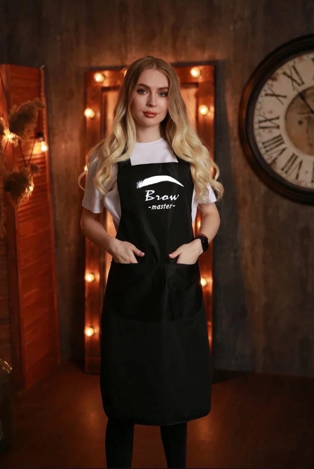 фартук черный,фартук,фартук мастера,фартук парикмахерский черный,фартук для продавца