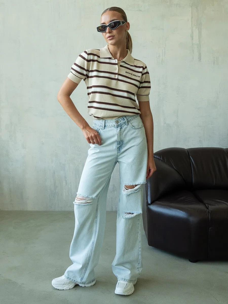 джинсы женские,широкие джинсы,джинсы широкие рваные,одежда джинсы,модные свитера