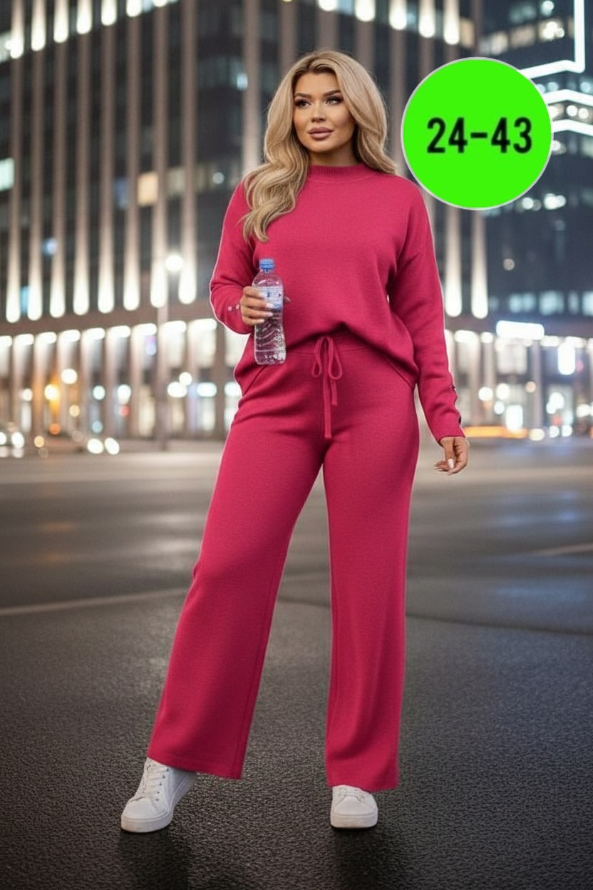 трикотажный костюм,костюм женский: свитер и штаны (one size 42-48) арт. 1385035,костюм с брюками,женские костюмы,костюм женский вязаный