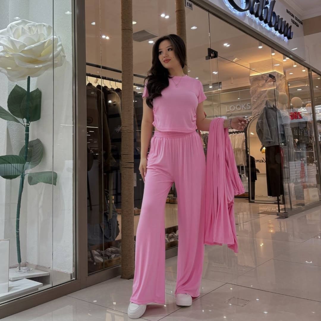 костюм тройка женский,костюм тройка с абая топом и штанами angel mood,трикотажный костюм,костюм с брюками,женский костюм