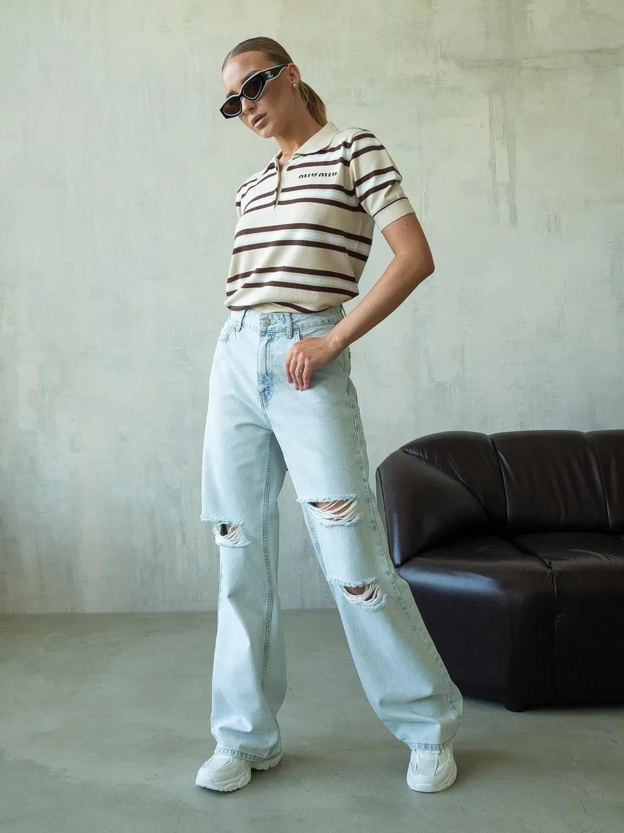 джинсы женские,широкие джинсы,джинсы широкие рваные,одежда джинсы,модные свитера