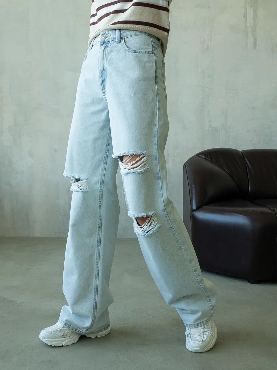 джинсы женские,широкие джинсы,джинсы широкие рваные,одежда джинсы,модные свитера