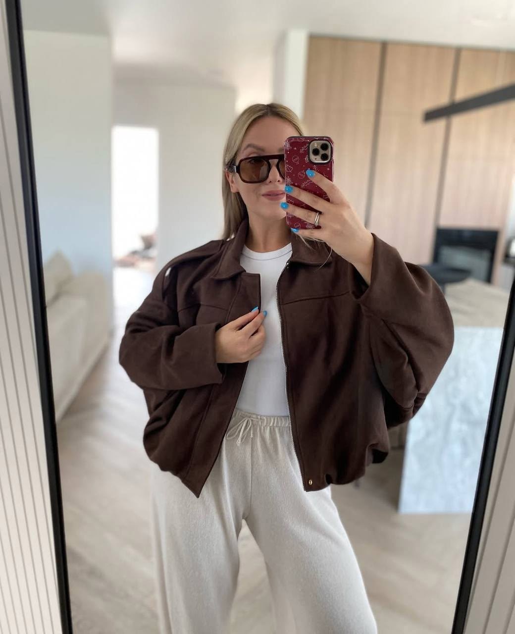 повседневная куртка,бомбер замшевый куртка весенняя оверсайз o&j,куртка бомбер оверсайз замшевая,бомбер женский кожаный куртка осенняя оверсайз ветровка,куртка замшевая