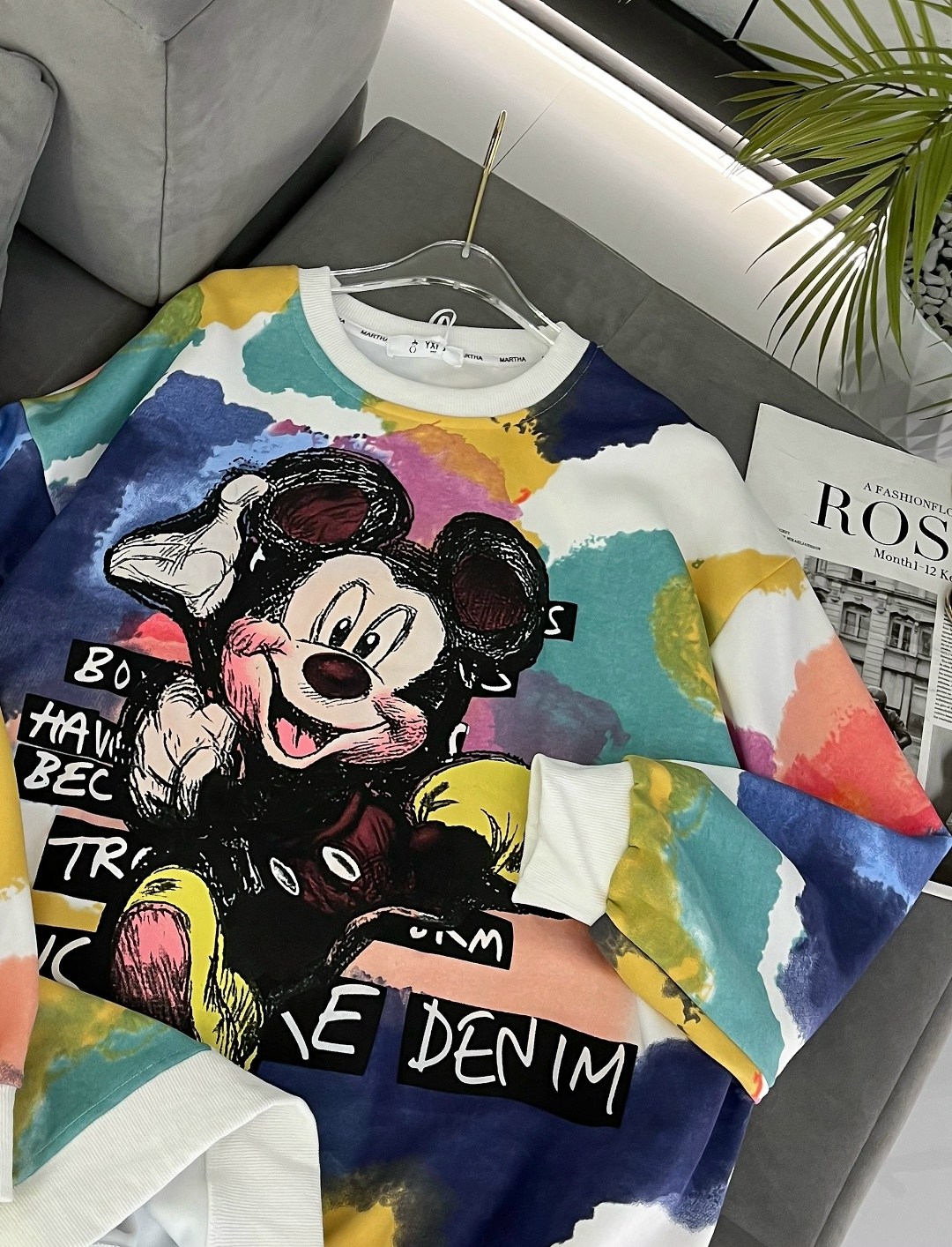 свитшот женский,свитшот оверсайз с принтом микки маус,женская кофта,свитшот варенка миккимаус amour closet,кофта