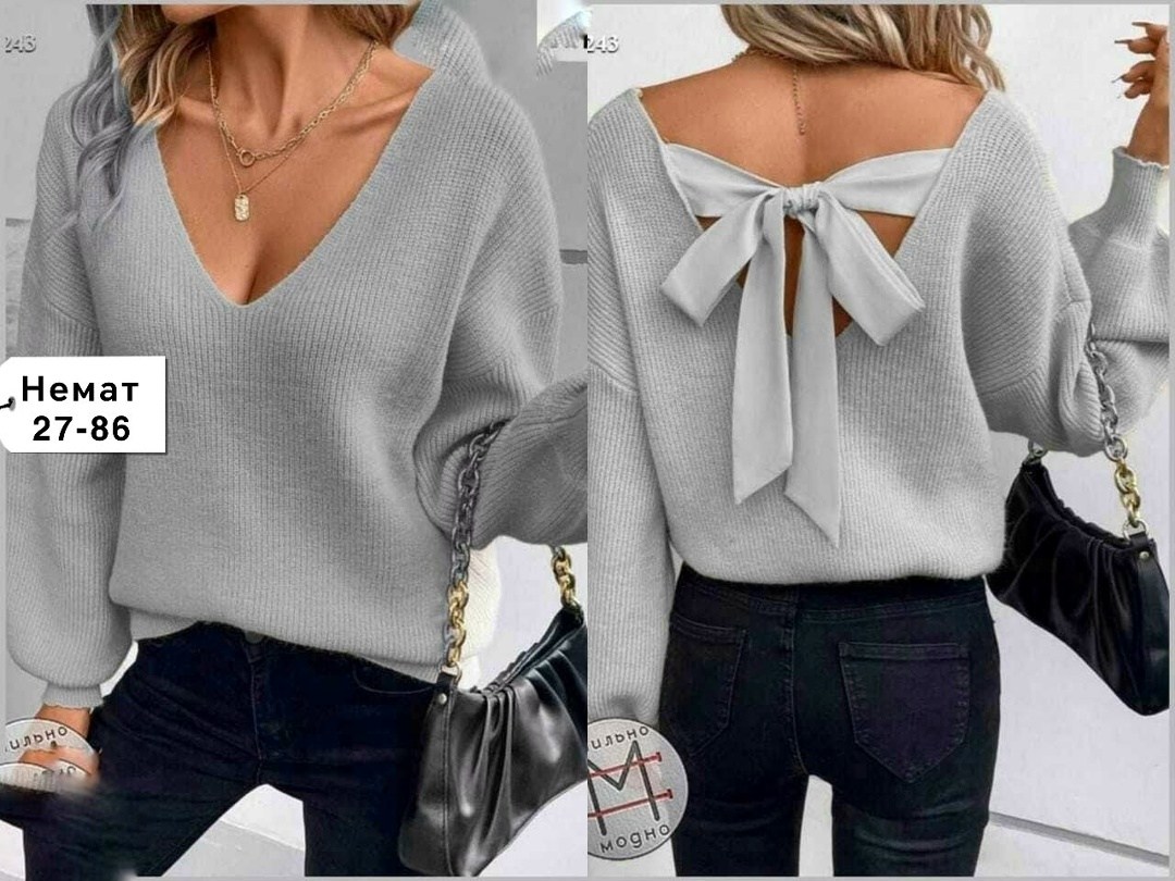 кофта с бантом,кофта женская,элегантный женский свитер,женская блузка,свитер с бантом на спине