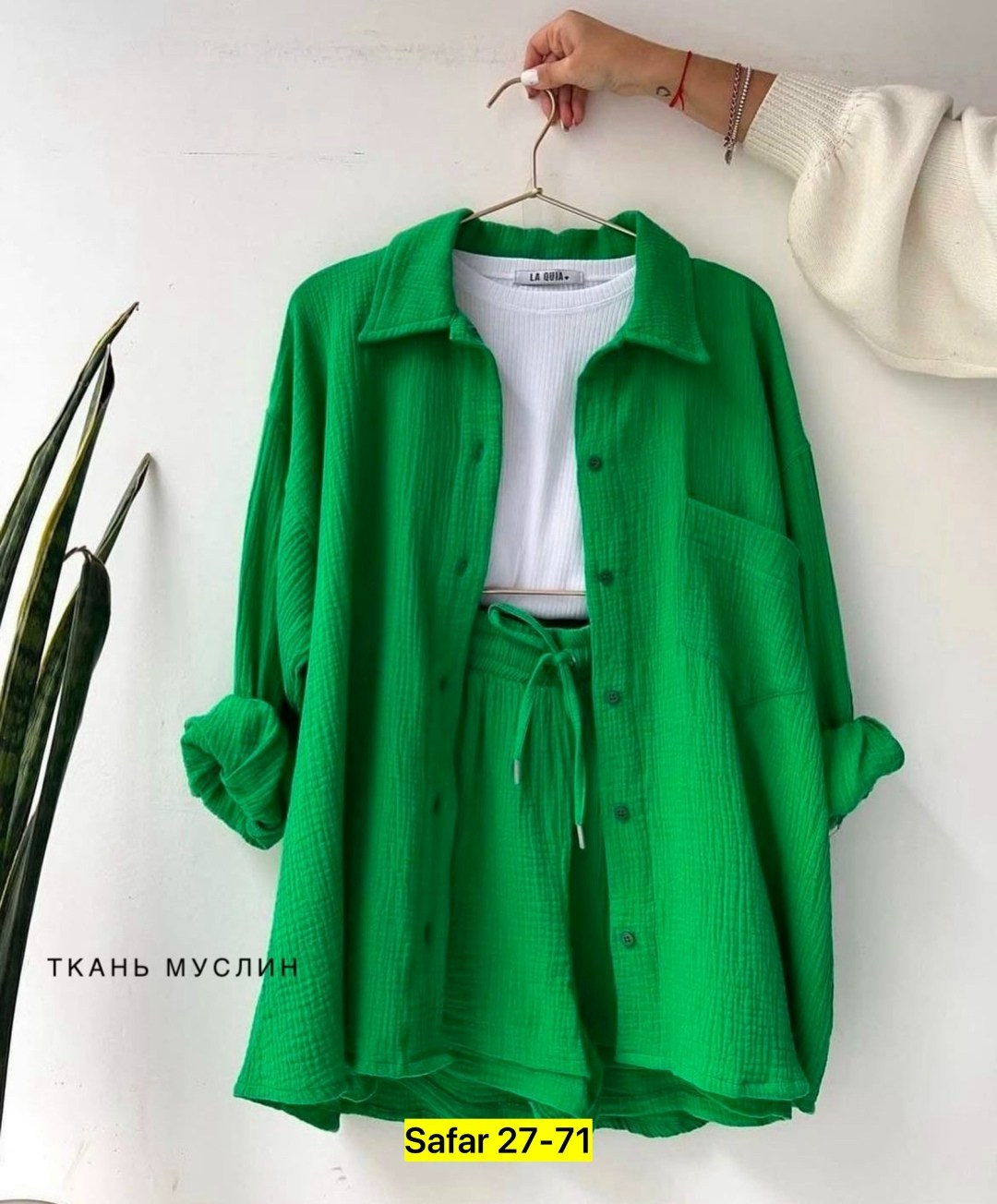 повседневный костюм,женский комплект из рубашки,костюм женский,костюм из муслина,костюм из муслина летний