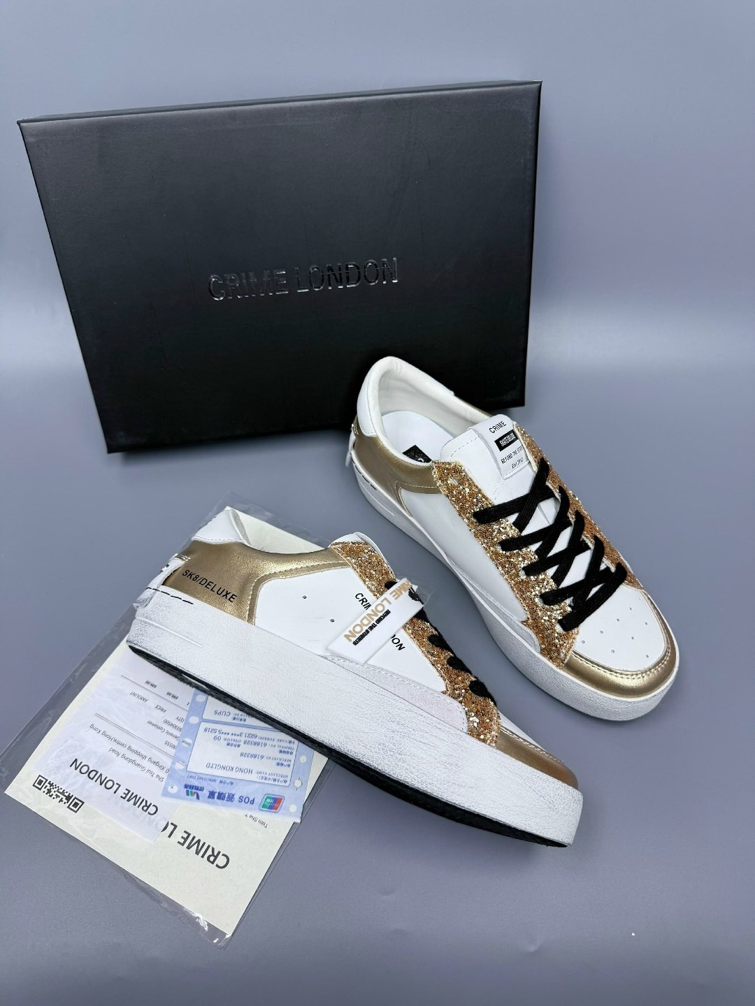 кожаные кеды crime london,женские кожаные кеды crime london 27107pp6к11/1,dolce&gabbana белые кожаные низкие кроссовки,crime london baskets basses sk8 deluxe anialier-gold,кроссовки дольче габбана жен