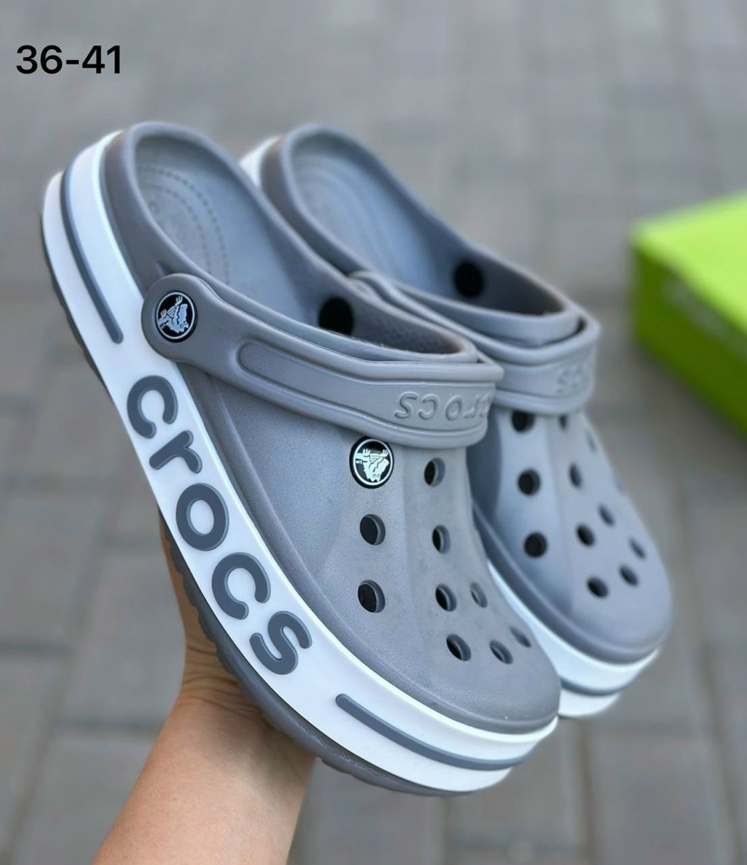 сланцы кроксы шлепки с джибитсами арт. 11216575,кроссовки - сабо crocs bayaband clog арт. 10620944,сабо кроксы летние bayaband clog crocs 328862782,кроксы серые,сабо crocs мужские серые летние