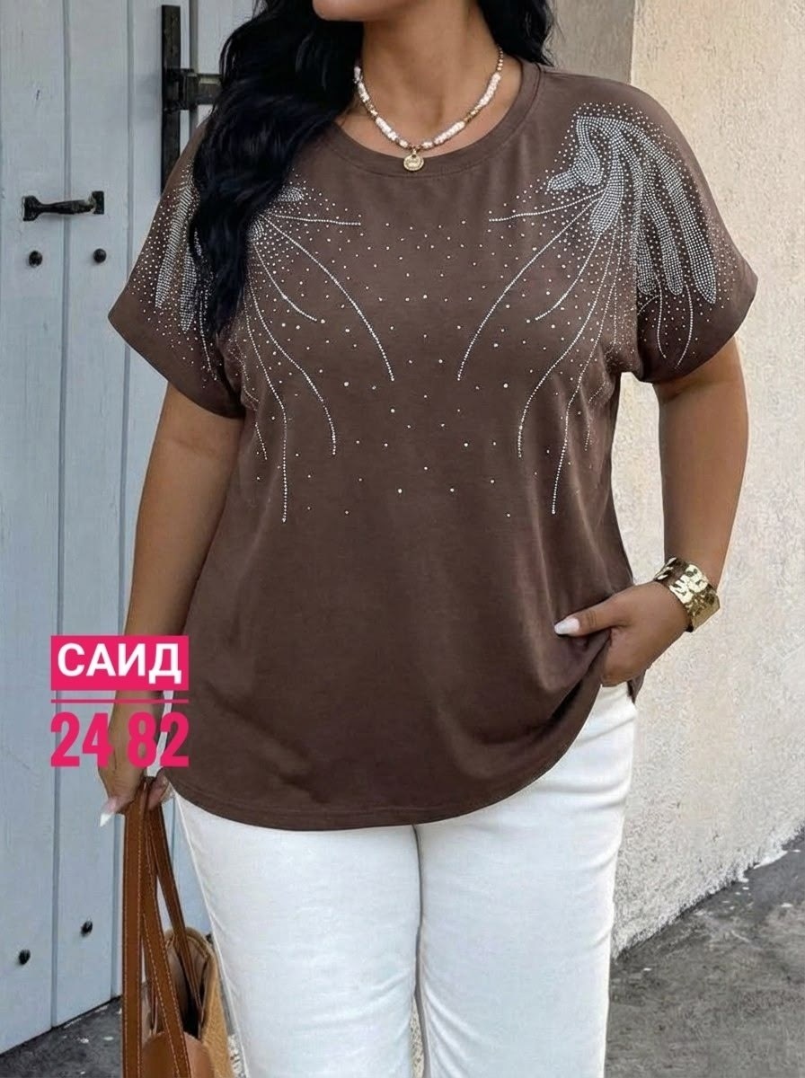 женская футболка со стразами,футболка женская,футболка больших размеров женская,футболка со стразами,футболка со стразами оверсайз