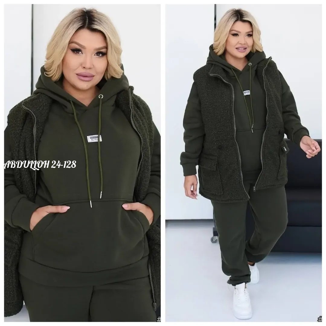 женский костюм-тройка на флисе,костюм ткань двойка на флисе,cпортивный костюм теплый,костюм женский тройка,комплект тройка