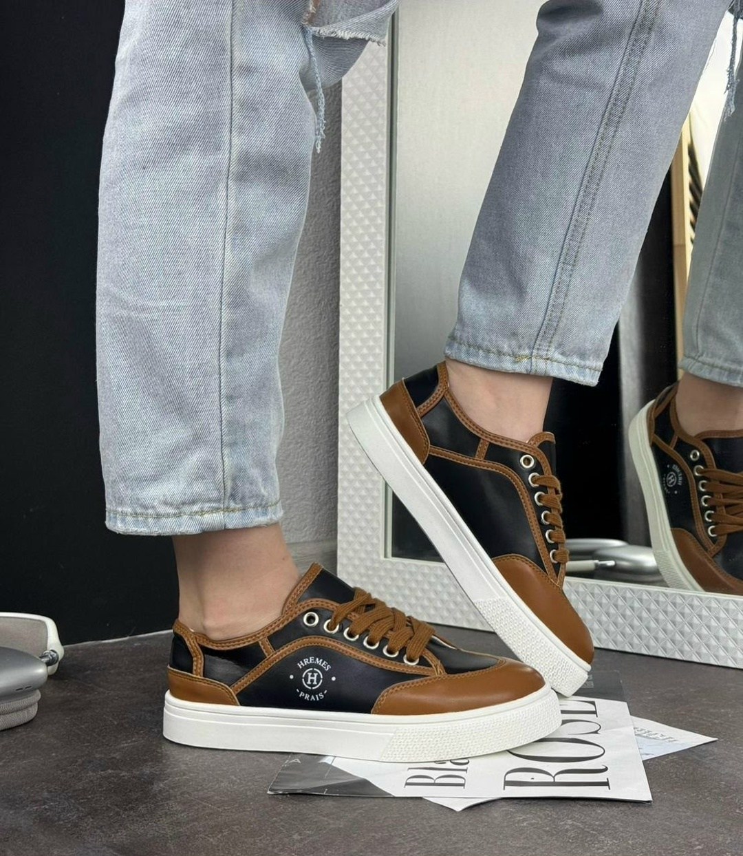 ,кеды мужские,кеды hermes весенние xavin цвет коричневый,кеды спортивные,женские кеды