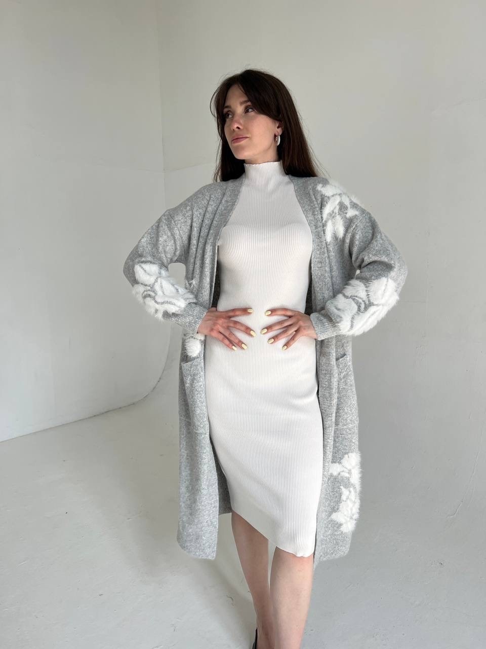 кардиган серый,кардиган женский,кардиган,кардиган вязаное,удлиненный кардиган