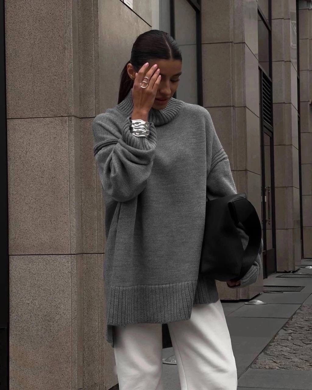 свитер вязаный оверсайз,свитер вязаный джемпер оверсайз арт. 11677956,свитер romgil рв0070-хл1 ярко-оранжевый,свитер madmext оранжевый,свитер женский с горлом в стиле оверсайз