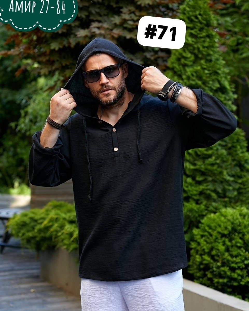 рубашка с капюшоном,рубашка мужская с капюшоном,мужская рубашка,мужская льняная рубашка,туника мужская