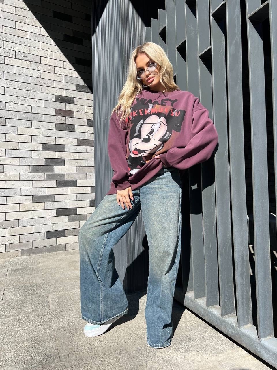 кофта варенка оверсайз с принтом микки маусом,повседневный свитшот,женская кофта,свитшот женский,кофта с микимаусом
