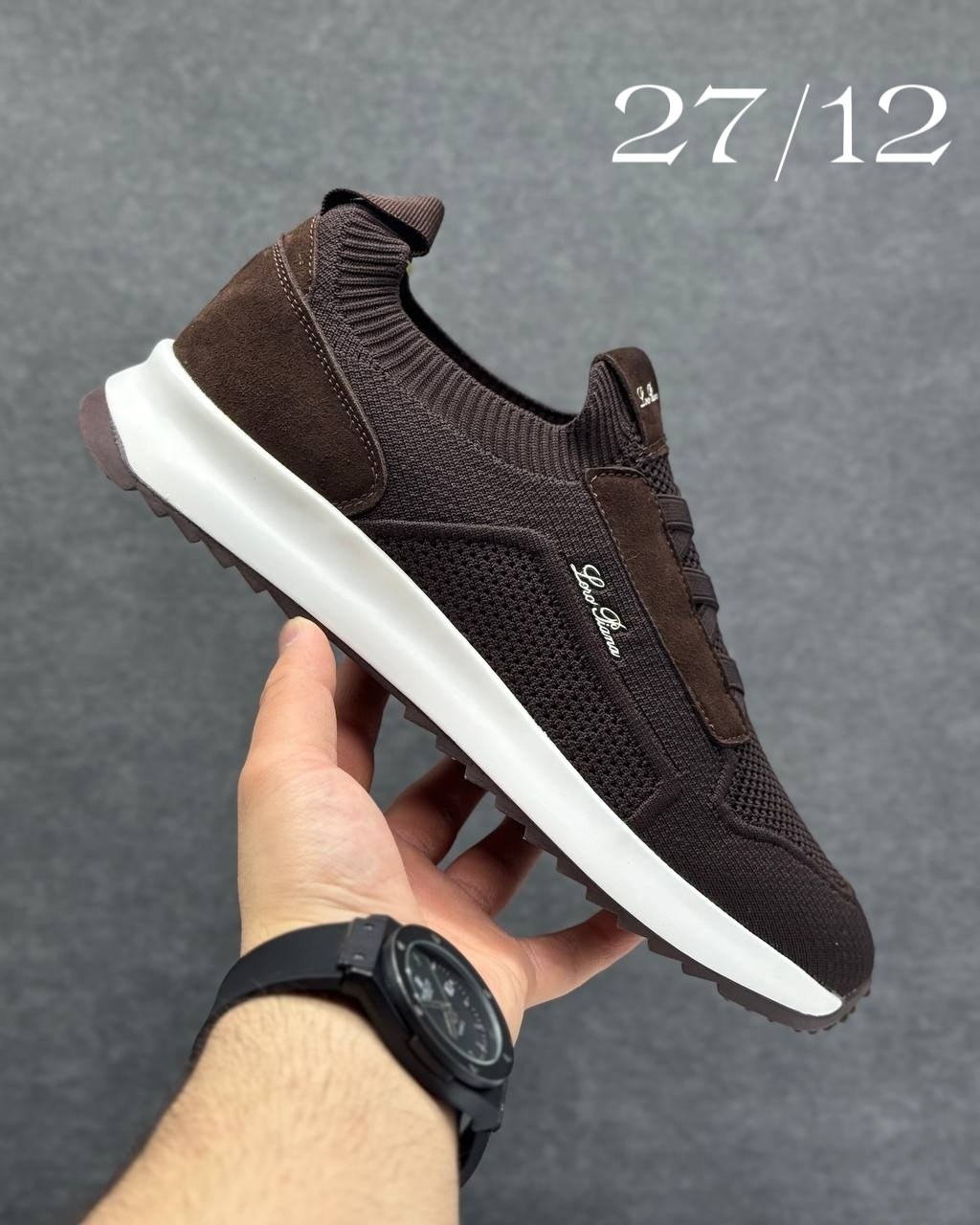 ,кроссовки loro piana,коричневые кроссовки,комбинированные кроссовки,кроссовки мужские коричневые