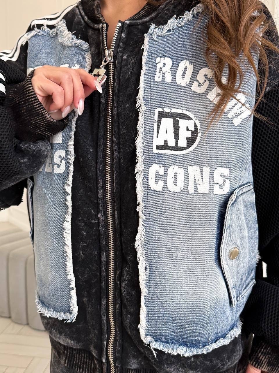 комбинированная джинсовка,модный женский костюм,джинсы комбинированные,костюм спортивный