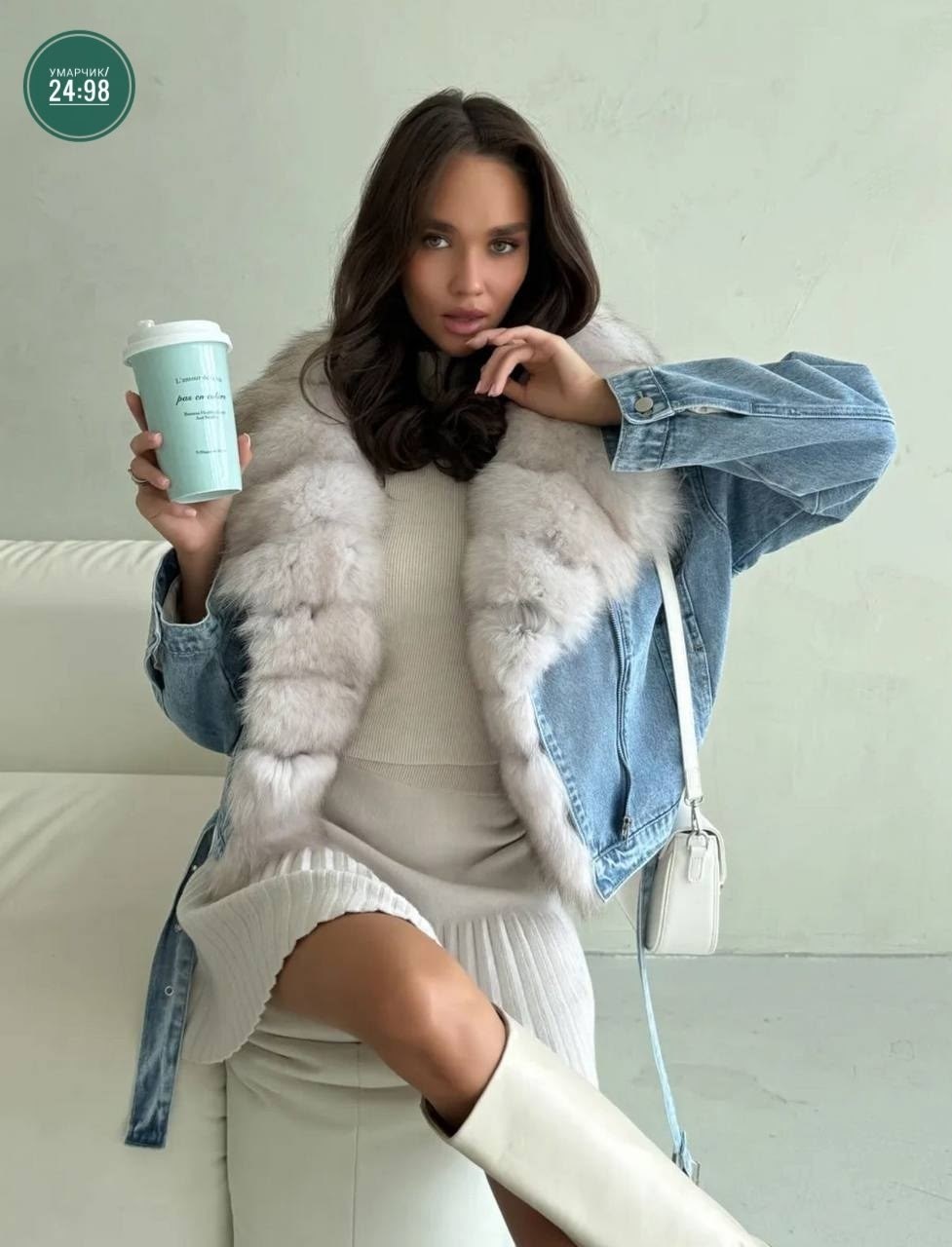 куртка джинсовая с мехом песца yana kraft brand,куртка джинсовая с мехом песца,джинсовая куртка с натуральным мехом песца,джинсовая куртка с мехом,джинсовая куртка с мехом норки yana kraft brand