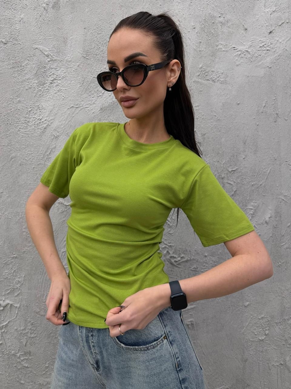 футболки женская,футболка женская цвет лайм,футболки для женщин,однотонная женская футболка,футболка