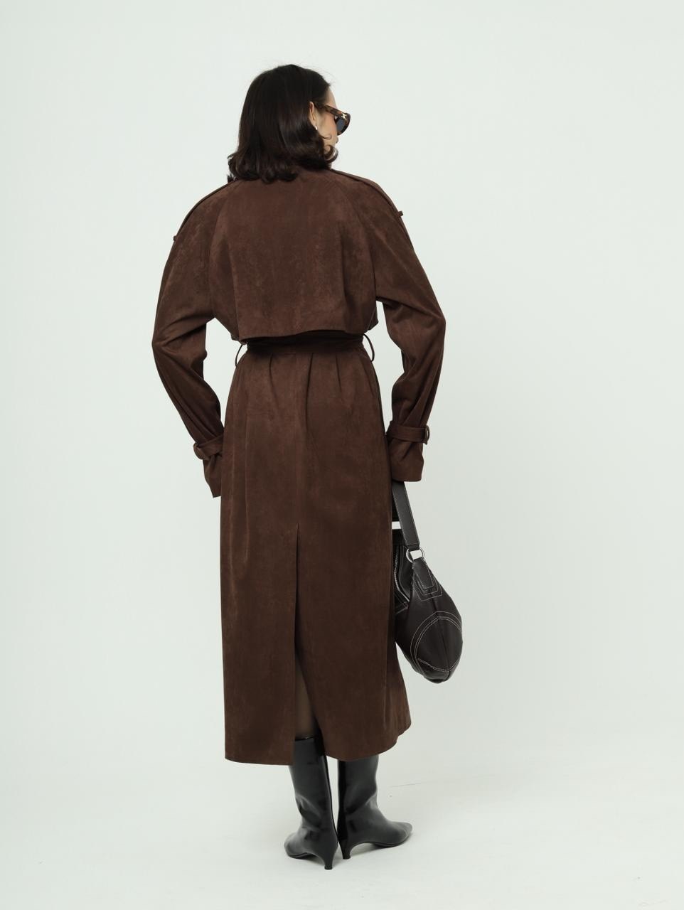 тренч замшевый длинный tinaria,тренч плащ,полупальто пальто,тренч,плащ длинный замшевый тренч seyfried brand