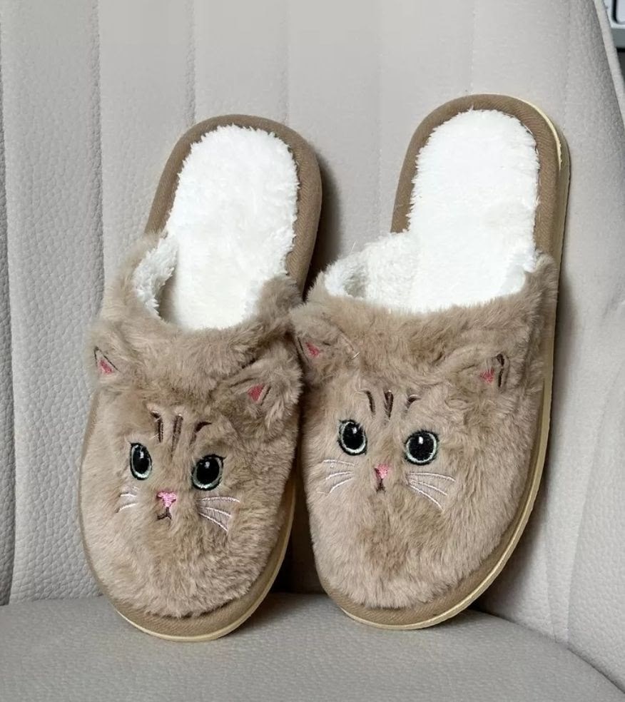 женские домашние тапочки,h&v мягкие тапочки домашние милые плюшевые теплые кошки,тапочки домашние,домашние пушистые тапочки,тапочки женские