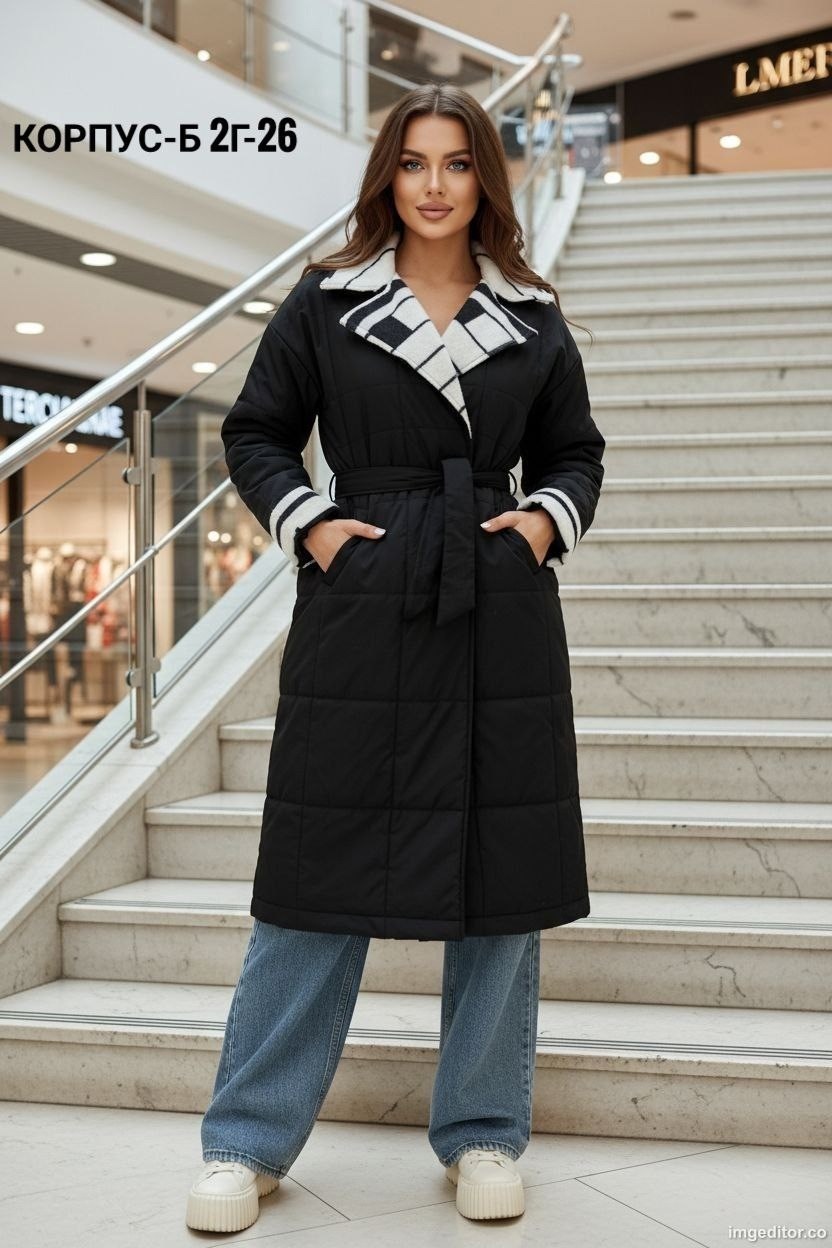 стеганое пальто,стеганое пальто женское,пальто зимнее,зимнее стеганое пальто,пальто черный dizzyway 014947293