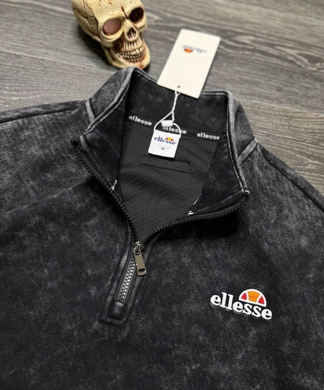 мужские спортивные костюмы,мужской спортивный костюм ellesse,костюм ellesse,мужской спортивный костюм ellesse флис,спортивный костюм полузамок ellesse black на флисе
