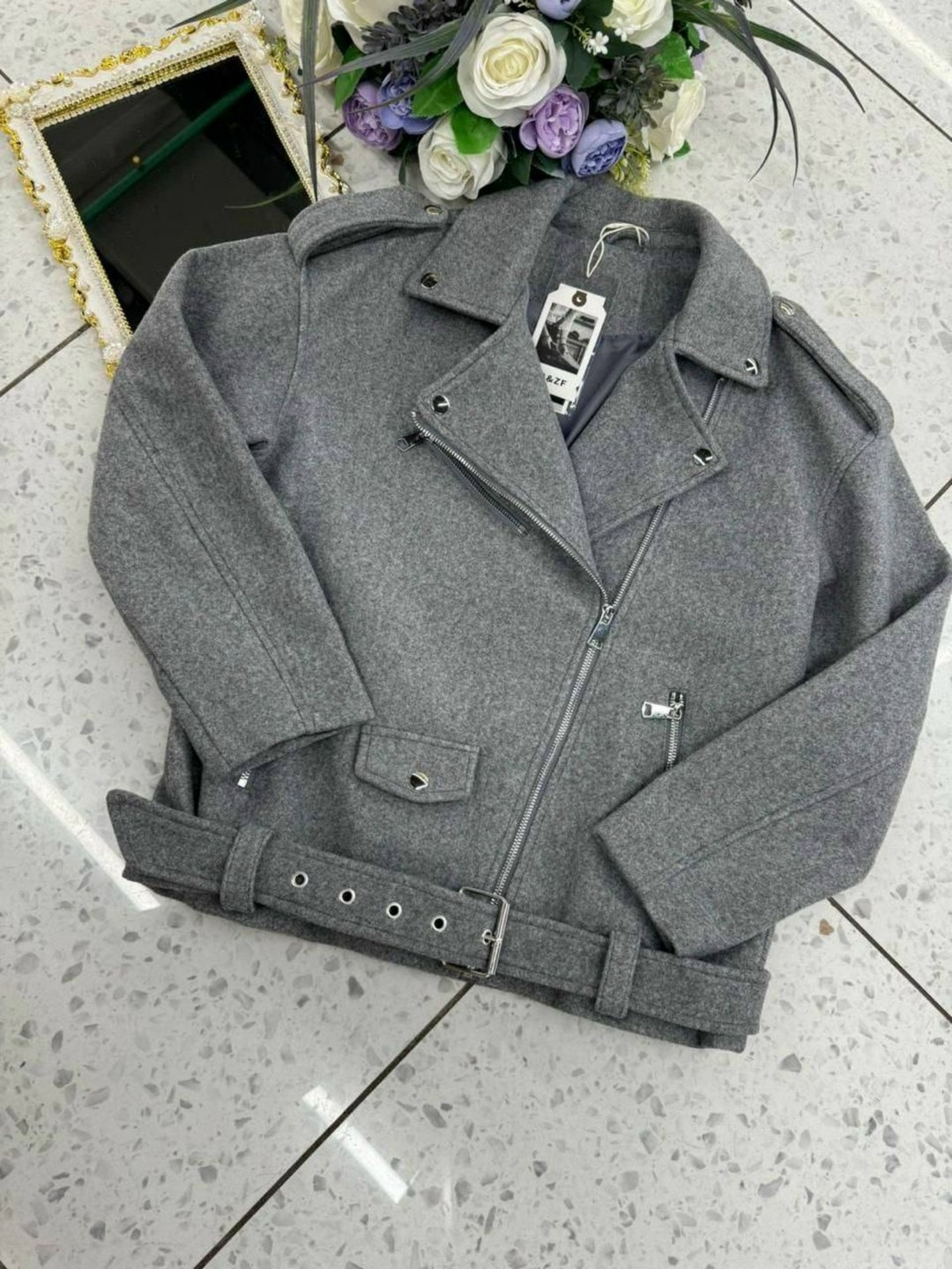 пальто кашемир,куртка женская серая,куртка женская,куртка косуха из пальтовой ткани женская,пальто косуха