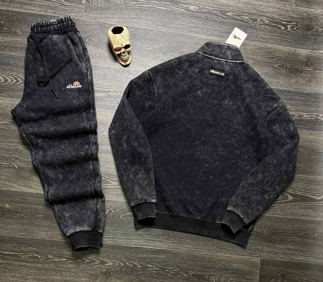 мужские спортивные костюмы,мужской спортивный костюм ellesse,костюм ellesse,мужской спортивный костюм ellesse флис,спортивный костюм полузамок ellesse black на флисе
