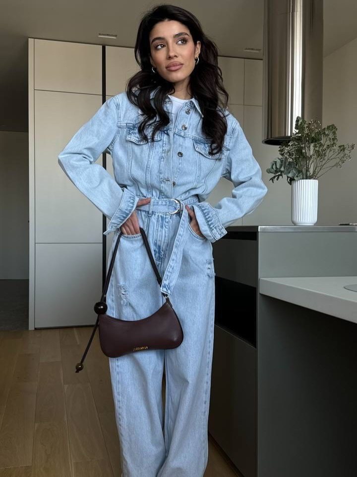 джинсовый женский комбинезон,джинсовый комбинезон,комбинезон джинс,женский комбинезон,образы с джинсовым комбинезоном