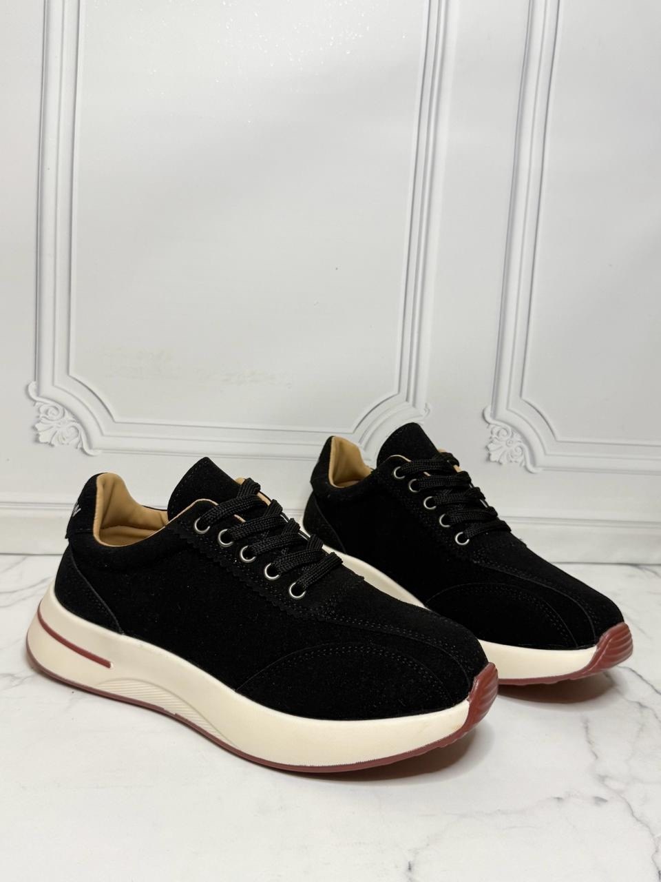 женские кроссовки из замши loro piana черные,кроссовки loro piana,,замшевые кроссовки,замшевые кроссовки мужские