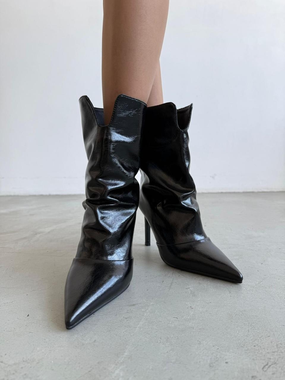 ботильоны лакированные,женские ботильоны,стильные ботильоны,сапоги на высоком каблуке,ботильоны лаковые
