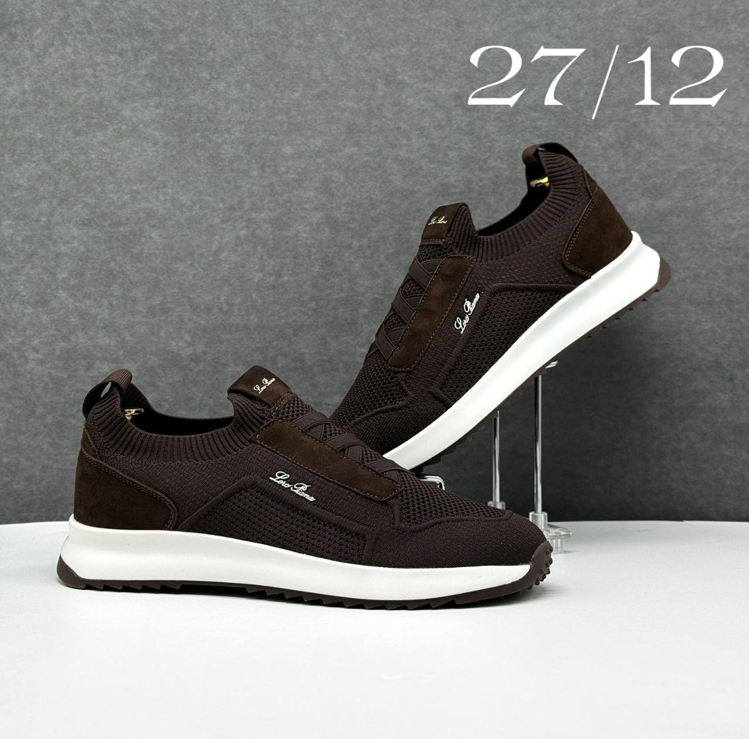 ,кроссовки loro piana,коричневые кроссовки,комбинированные кроссовки,кроссовки мужские коричневые