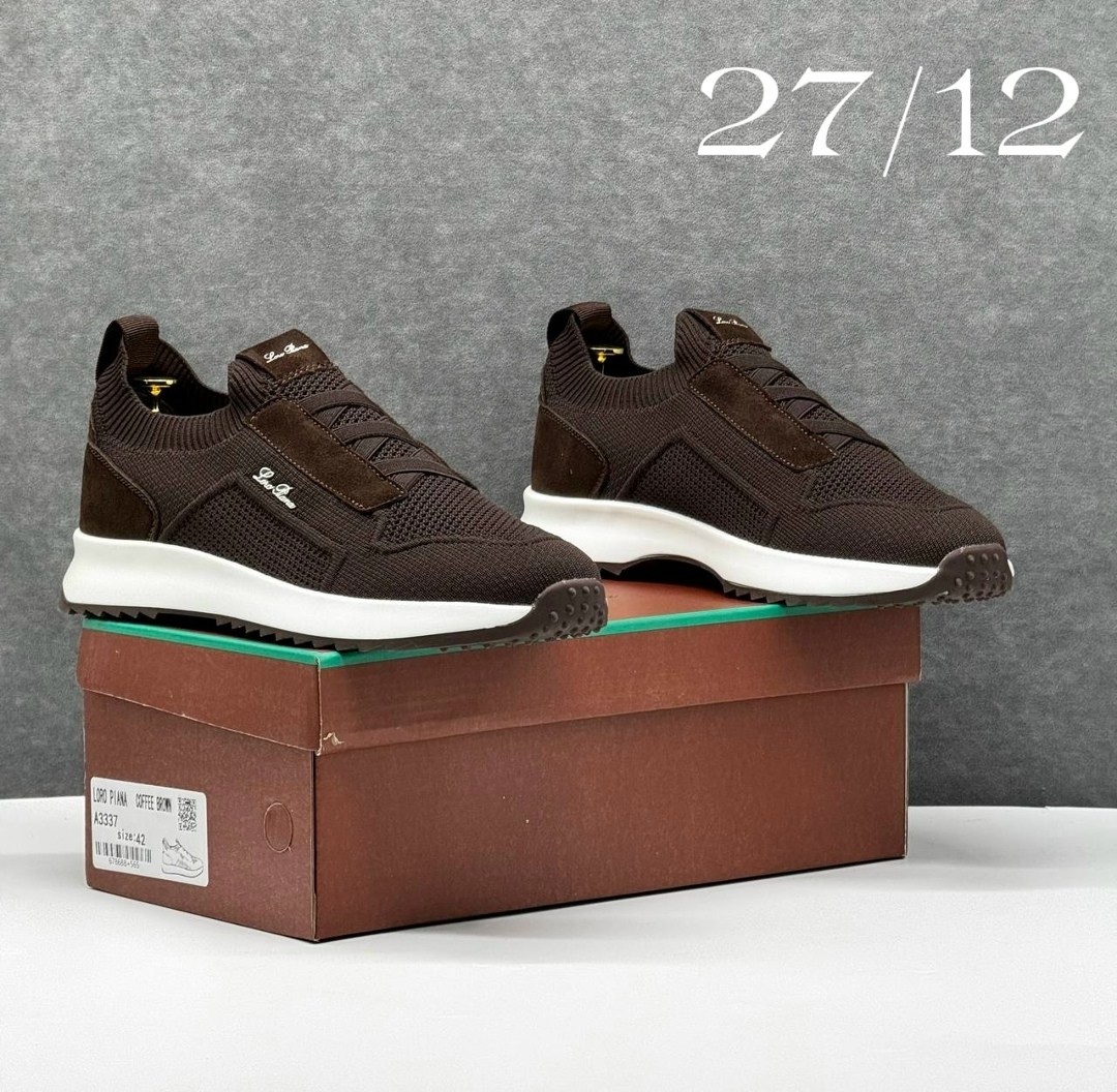,кроссовки loro piana,коричневые кроссовки,комбинированные кроссовки,кроссовки мужские коричневые