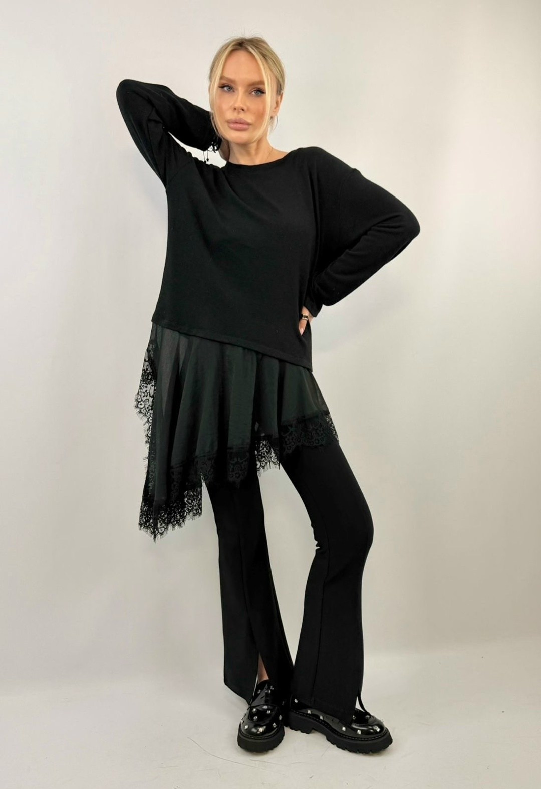 туника стильная,туника черная,блуза,туника женская,туника кружевная