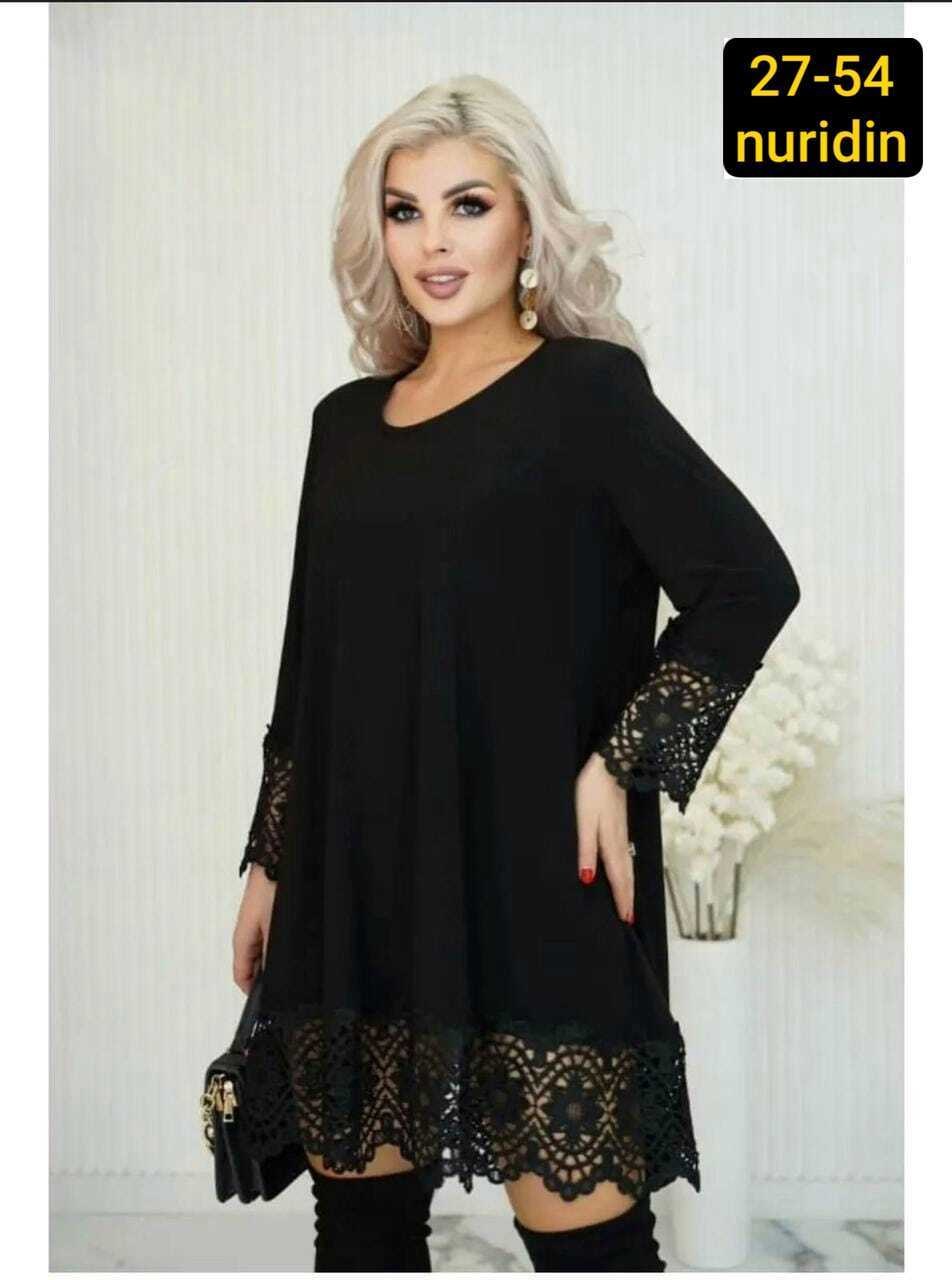 платье туника,платье с кружевом черное charm fashion brand, больших размеров,платье женская,нарядная туника