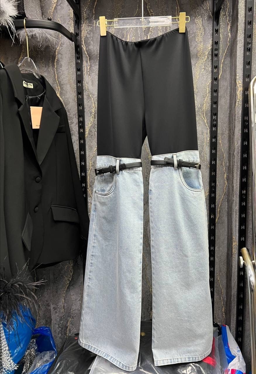 женские джинсы с широкими штанинами,стильные джинсы,модные джинсы,xiwen-сращивание джинсов для женщин с высокой талией прямые широкие шикарные брюки,джинсы женские